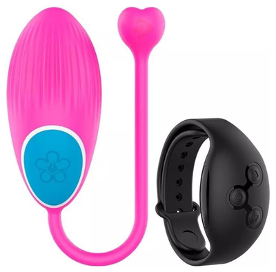 Виброяйцо DreamLove Wearwatch Egg Wireless Watchme розовое + пульт-часы черный (розовый; черный) 