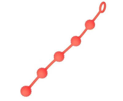 Анальная цепочка с кольцом Oyo красная Красная анальная цепочка с кольцом - 30 см. (красный) 