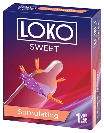Стимулирующая насадка Sitabella Loko Sweet с возбуждающим эффектом СК-Визит (оранжевый; прозрачный; фиолетовый) 