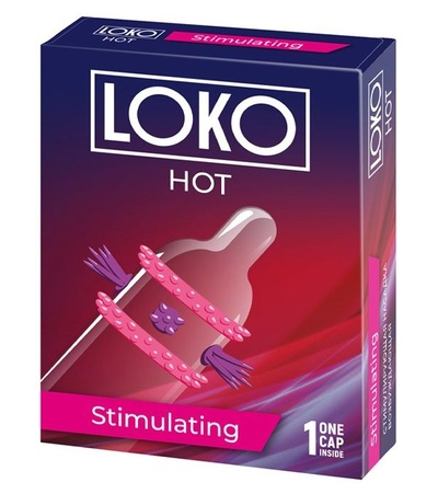 Стимулирующая насадка Sitabella Loko Hot с возбуждающим эффектом СК-Визит (прозрачный; розовый; фиолетовый) 
