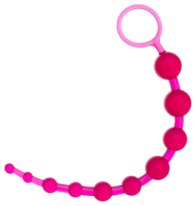 Анальная цепочка Toyfa Basic из 10 шариков розовая 25 см (розовый) 