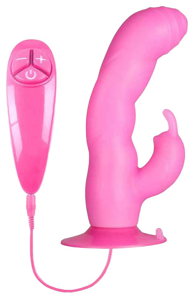 Вибратор NMC Bunny Icy с клиторальным стимулятором розовый 13 см 