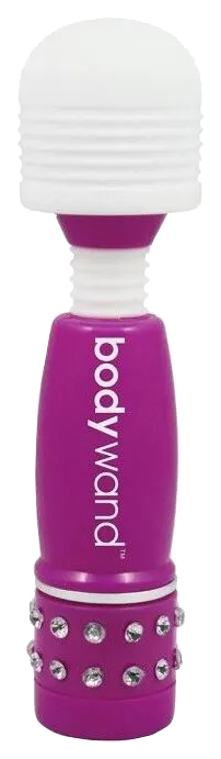 Мини-вибратор Bodywand Neon Edition жезловый с кристаллами фиолетово-белый (белый; фиолетовый) 