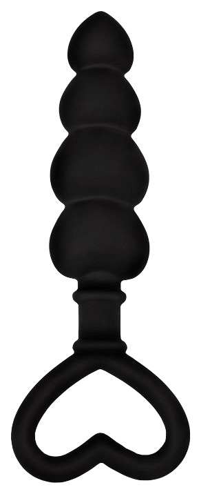 Анальная цепочка Brazzers рельефная с ручкой-сердечком черная 8,5 см (черный) 