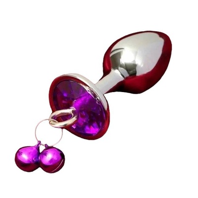 Анальная пробка Сима-ленд серебристая с кристаллом-сердцем фиолетовым 7 см Sima-land (серебристый) 