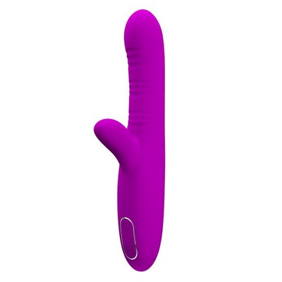 Лиловый вибратор-кролик Angelique с движениями головки 22 см лиловый Baile (фиолетовый) 