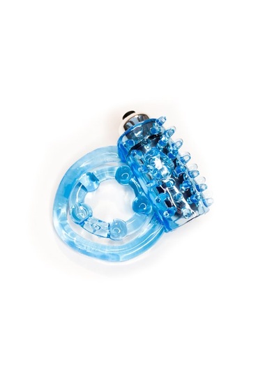 Эрекционное кольцо для мужчин с вибрацией, голубое OnOna 