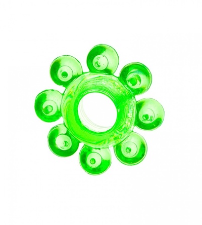 Эрекционное зеленое кольцо на пенис ToyFa Цветок (зеленый) 