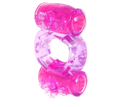 Виброкольцо ToyFa с двойной стимуляцией (розовый) 