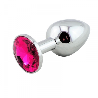 Небольшая серебрянная пробка с розовым кристаллом Kanikule nobrand (серебристый; розовый) 