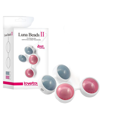 Розовые вагинальные шарики Luna Beards II LoveToy (розовый) 