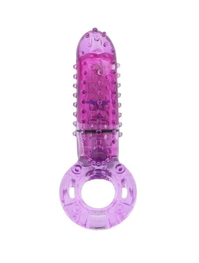 Фиолетовое эрекционное кольцо с вибрацией и пальчиком OYEAH PURPLE Screaming O (фиолетовый) 