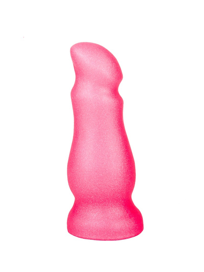 Розовая анальная пробочка с приплюснутым кончиком - 13 см. LoveToy (розовый) 