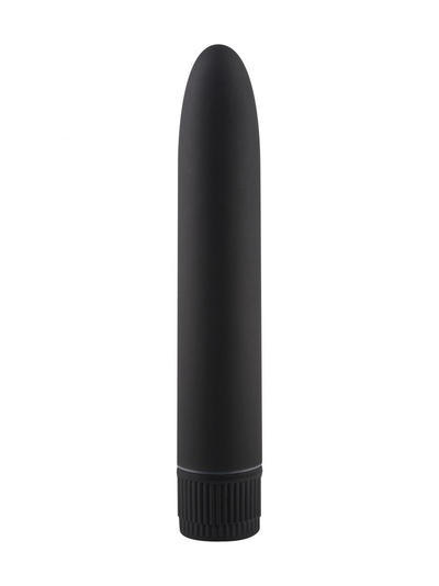 Черный матовый пластиковый вибратор - 14 см. Свободный ассортимент 
