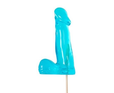 Голубой леденец в форме пениса со вкусом перечной мяты Sosuчki 