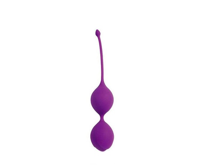 Фиолетовые двойные вагинальные шарики с хвостиком Cosmo Bior toys (фиолетовый) 