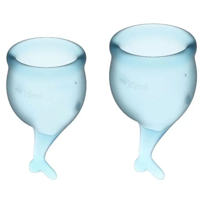 Менструальные чаши Satisfyer , 2шт, голубые Feel Secure (Голубой) 
