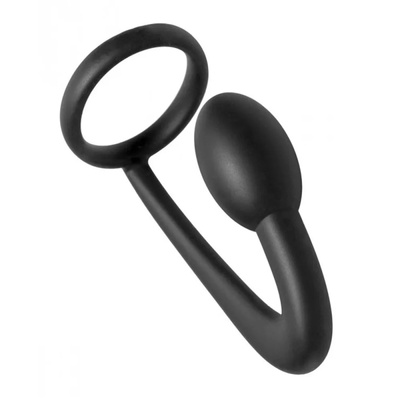 Эрекционное кольцо с анальной пробкой Prostatic Play Explorer Silicone (Черный) 