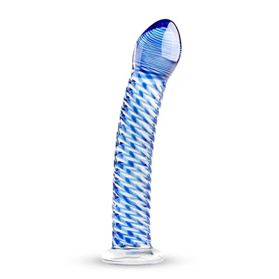 Стеклянный фаллоимитатор Gildo Glass Dildo №5 (Синий) 