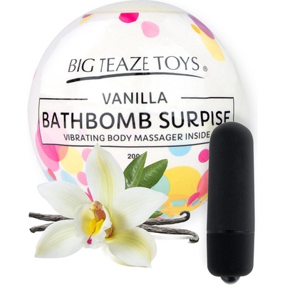 Бомба для ванны и вибропуля Big Teaze Toys - Bath Bomb Surprise, ваниль (черный) 