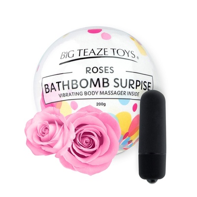 Бомба для ванны и вибропуля Big Teaze Toys - Bath Bomb Surprise, роза (черный) 