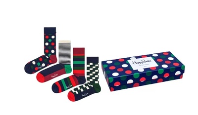 Набор носков Happy socks 4-Pack Classic Navy Socks Gift Set XBDO09 
