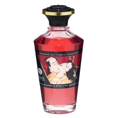 Массажное масло с ароматом клубничного вина Shunga Sparkling Srawberry Wine, 100мл Aphrodisiac (Красный) 