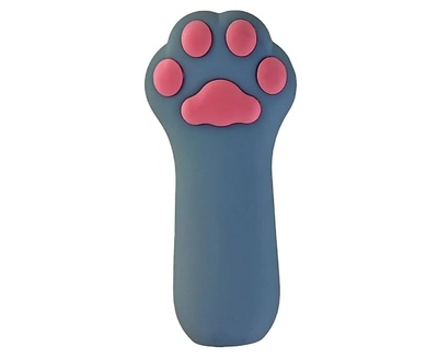 Насадка на палец в форме лапки Finger Vibrator Fluffy Devi (серый; красный) 