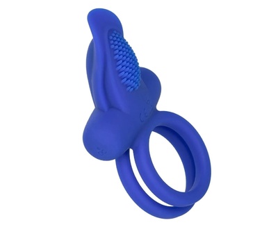 Синее перезаряжаемое эрекционное кольцо Silicone Rechargeable Dual Pleaser Enhancer, синий California Exotic Novelties 
