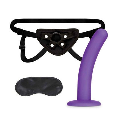Фаллоимитатор поясной Lux Fetish Strap on Harness Dildo Set 12,25 см фиолетовый с черным (фиолетовый; черный) 