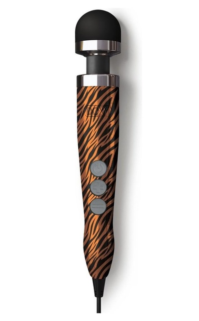 Жезловый вибратор Die Cast 3 с тигровым принтом - 28 см. Doxy (оранжевый; черный) 