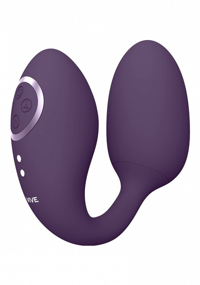 Фиолетовое виброяйцо с дополнительной клиторальной стимуляцией Aika Shots Media BV (фиолетовый) 