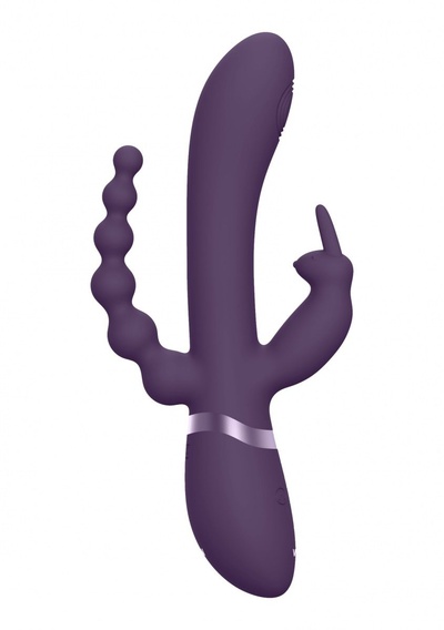 Фиолетовый анально-вагинальный вибромассажер Rini - 22,3 см. Shots Media BV 