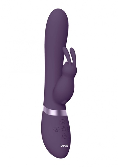 Фиолетовый вибромассажер-кролик Taka - 21,3 см. Shots Media BV 