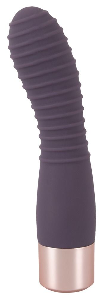 Фиолетовый вибратор с ребрышками Elegant Flexy Vibe - 15 см. Orion 