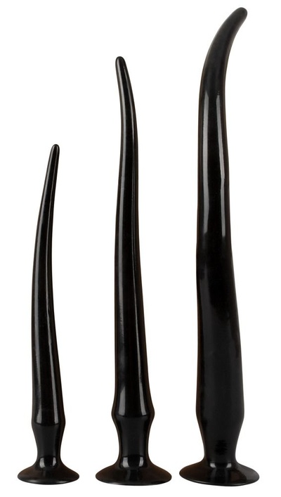 Набор из 3 длинных анальных пробок Super Long Flexible Butt Plug Set Orion 05387010000 (черный) 