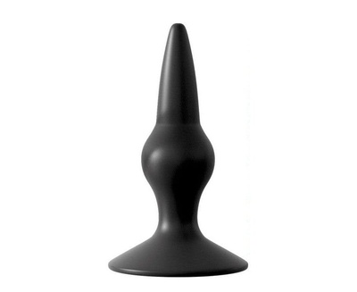 Анальная пробка Bior toys с утолщающим шариком 9 см черная Чёрная анальная пробка с утолщающим шариком - 9 см. (черный) 