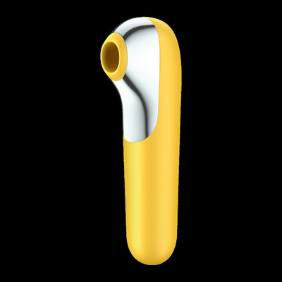 Вакуумный стимулятор с вибрацией Satisfyer Dual Love, желтый Вакуумно-волновой стимулятор Dual Love желтый 