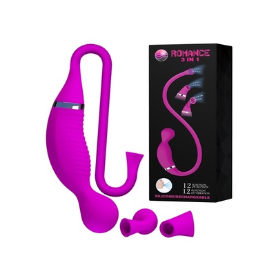 Вибростимулятор Baile Sucking Romance massage 3 в1 (фиолетовый) 
