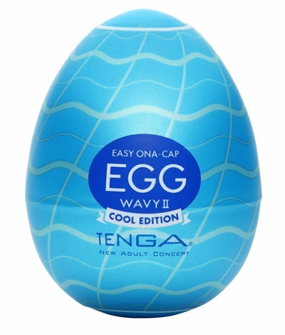 Мастурбатор-яйцо с охлаждающей смазкой EGG Wavy II Cool Tenga (белый) 