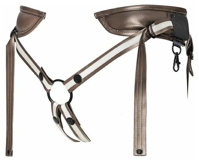 Трусики для страпона Strap-on-me Leatherette Harness Desirous, OS (золотистый) 