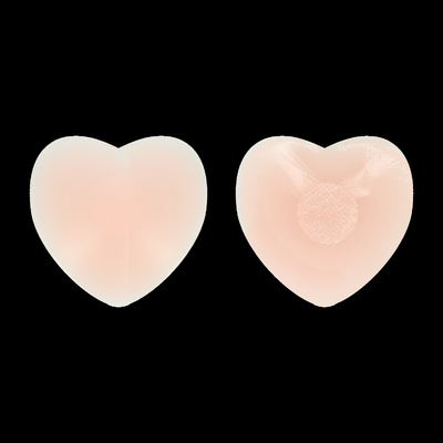 Наклейки на грудь силиконовые DECO форме сердца бежевые 6,5 см 2 шт. DECO. (бежевый) 