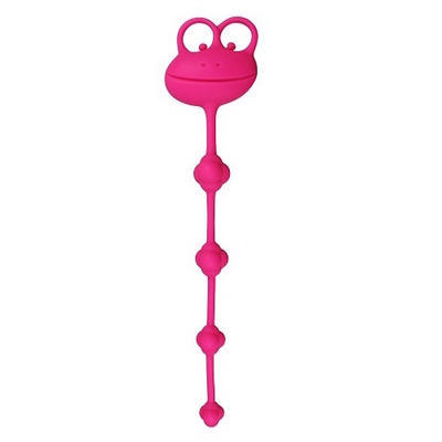 Анальная цепочка Lovetoy Silicone Frog Anal Beads розовая 25 см Анальная цепочка Silicone Frog Anal Beads Pink (розовый) 