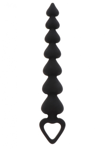 Aнальная цепочка Heart Beads, TOY JOY, , черный 21,5 см toyjoy-10299 