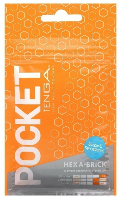 Мастурбатор Tenga Pocket Hexa-Brick 5 см (белый) 