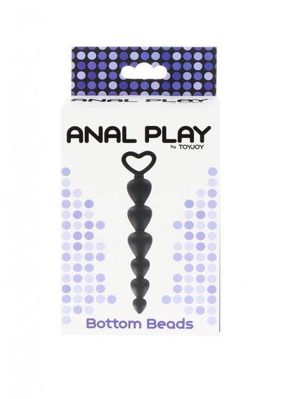 Анальный плаг Toy Joy Bottom Beads черный 17,5 см 