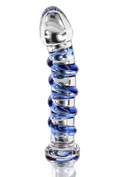 Фаллоимитатор Toy Joy голубой 18 см G-Spot Gemstone Glass (голубой; прозрачный) 