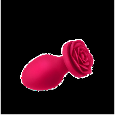 Анальная пробка Bioritm Viva Rose с розочкой, S Биоритм (розовый) 