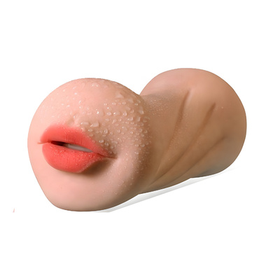 Мастурбатор реалистичный BOX 69 мужской, рот и попа, 16,5 см двусторонний мастурбатор (бежевый) 