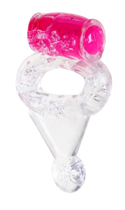 Эрекционное кольцо Toyfa Vibrating Ring, прозрачный с розовым (прозрачный; розовый) 